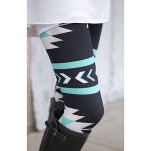 Mint Aztec leggings one size New with tags.